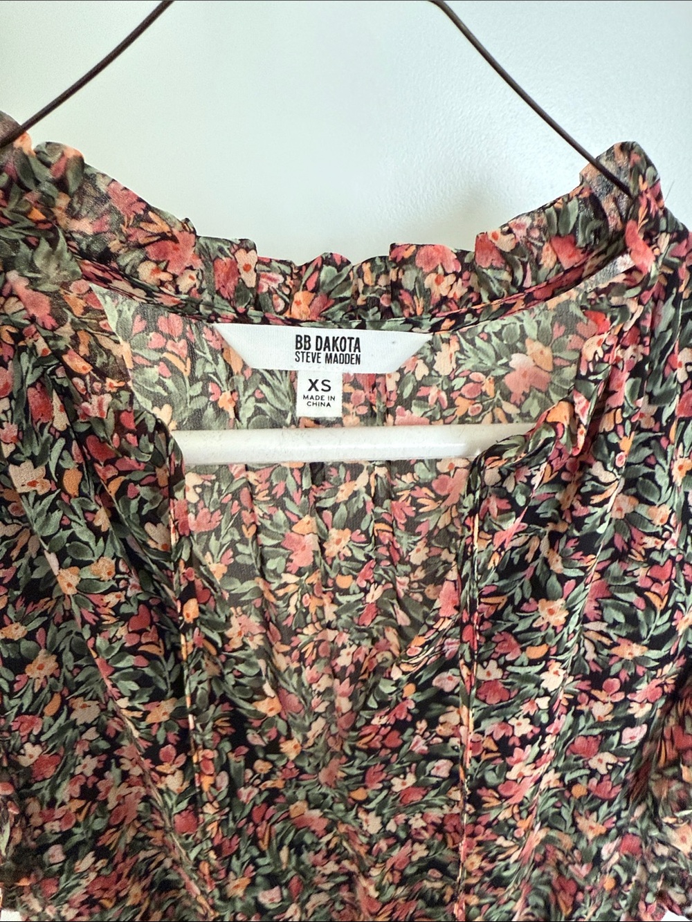 BB Dakota by Steve Madden floral chiffon ditsy midi dress XS - Picture 8 of 9
